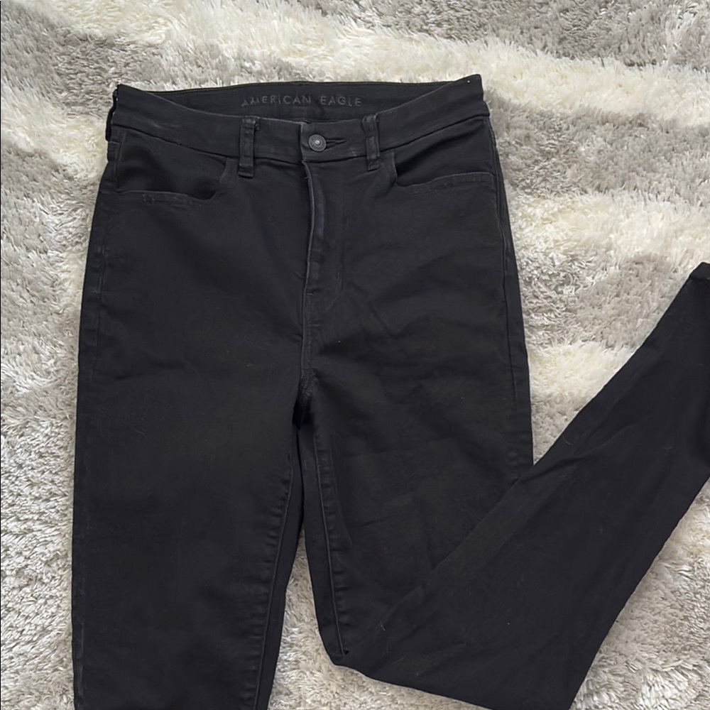 American Eagle Next Level Stretch Black Skinny Jean Size 6 Like New